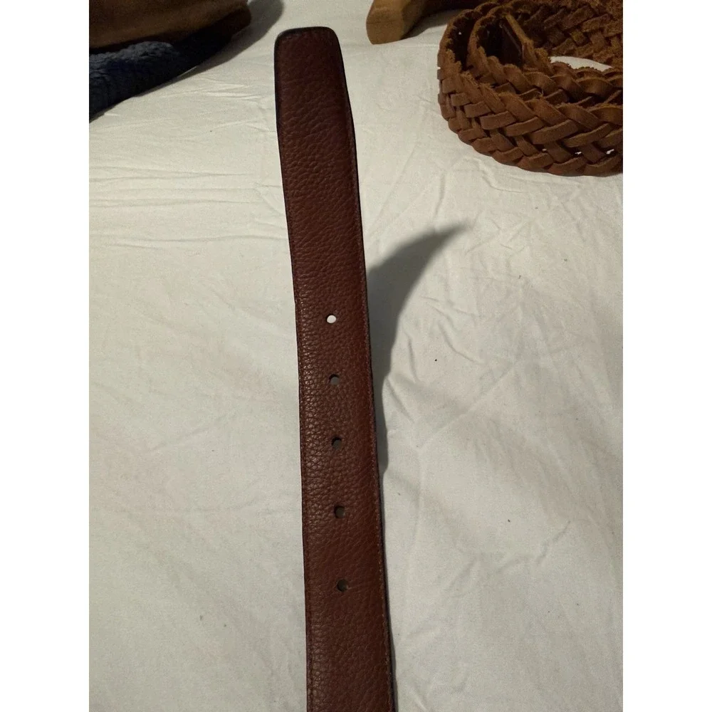 Belt JOS. A. BANK Dark brown Croc Genuine Italian Leather Gold Buckle sz 46